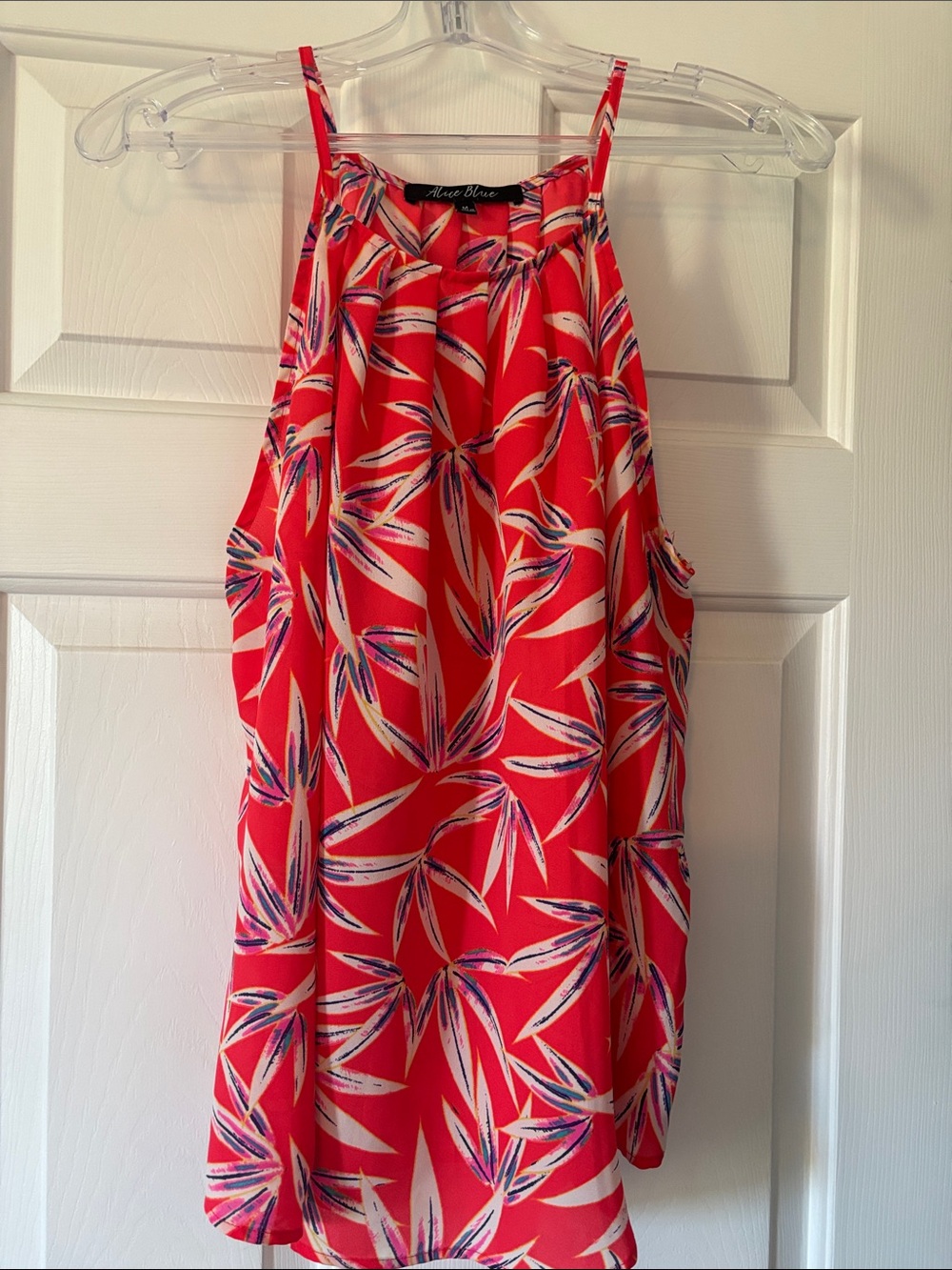 Alice Blue Coral Tropical Print Halter Neck Blouse